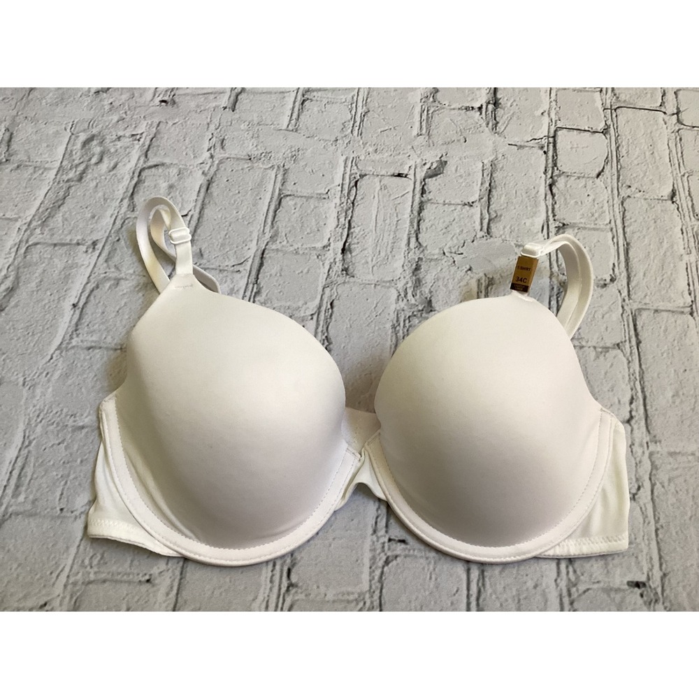 Victoria's Secret PINK White T-Shirt Bra Underwire Padded 34C New With Tags